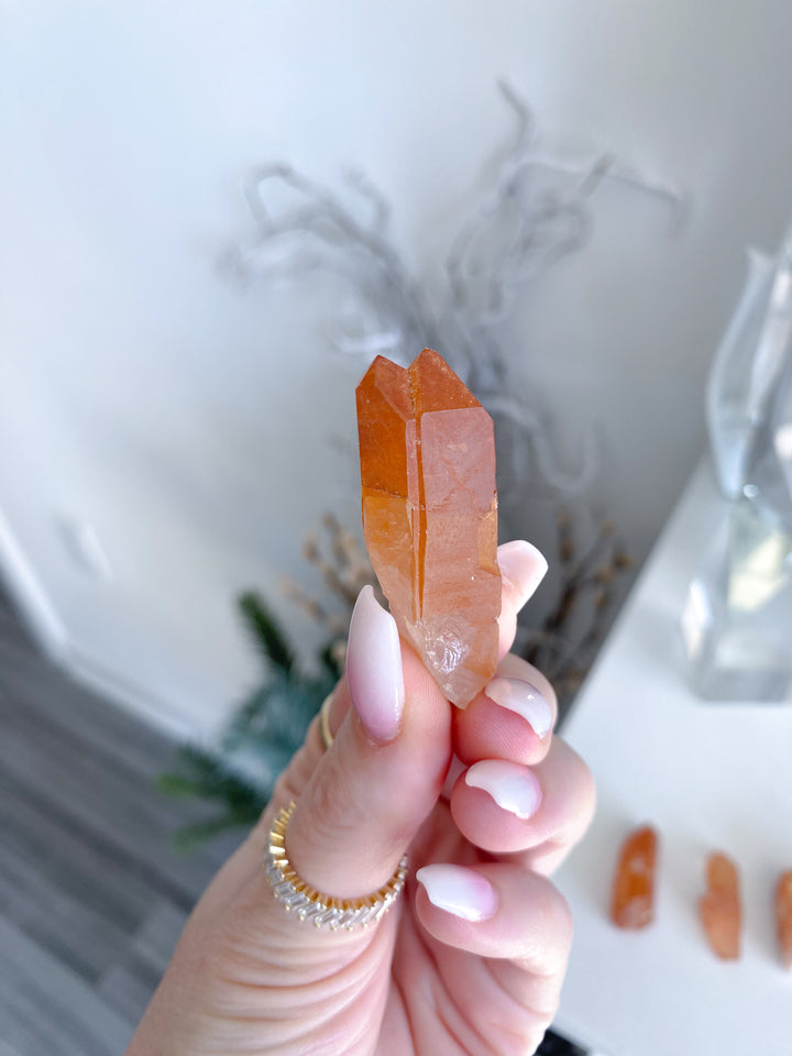 Choose Your Small Natural Tangerine Quartz Mini Cluster