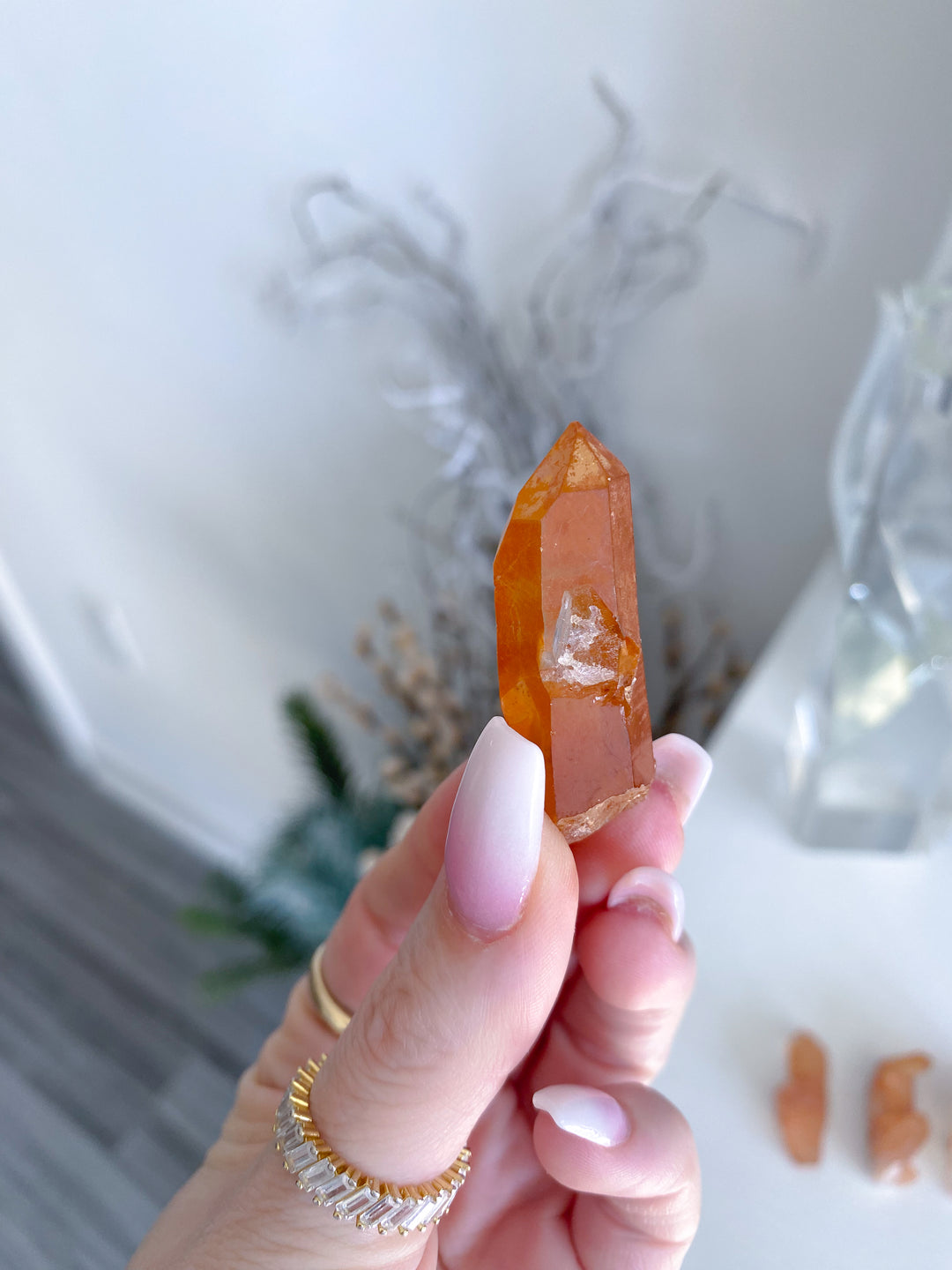 Choose Your Small Natural Tangerine Quartz Mini Cluster
