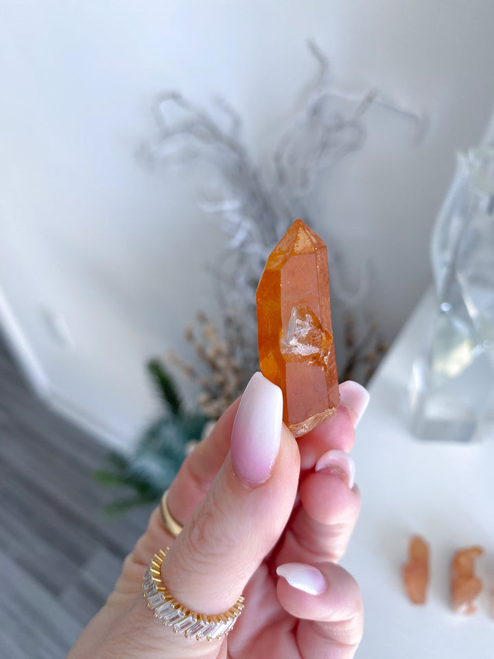 Choose Your Small Natural Tangerine Quartz Mini Cluster