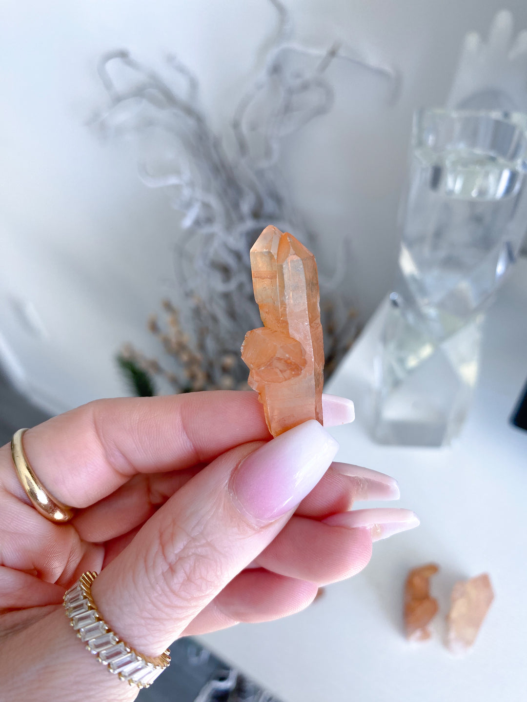 Choose Your Small Natural Tangerine Quartz Mini Cluster