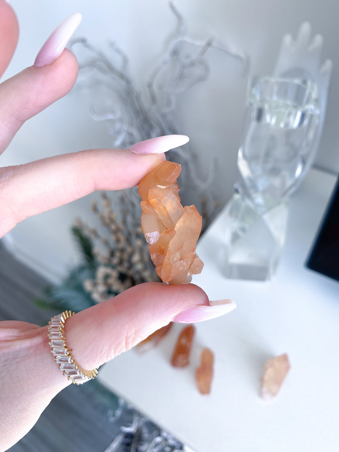 Choose Your Small Natural Tangerine Quartz Mini Cluster