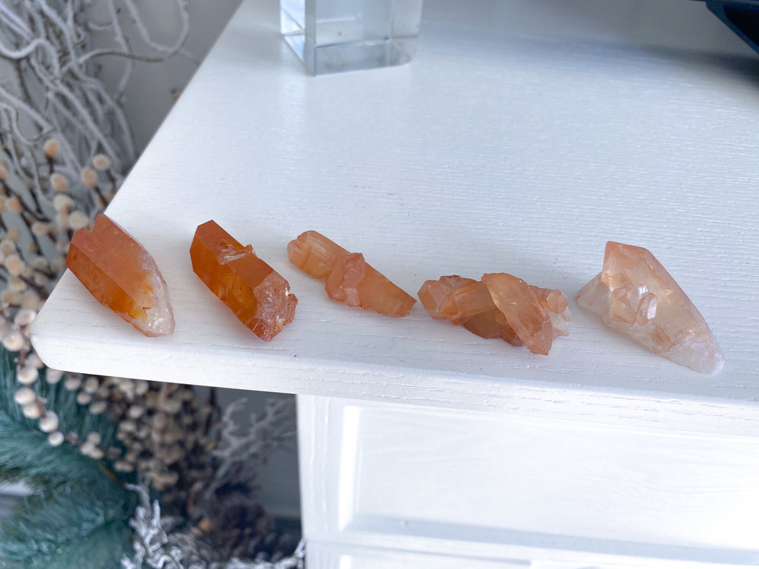 Choose Your Small Natural Tangerine Quartz Mini Cluster