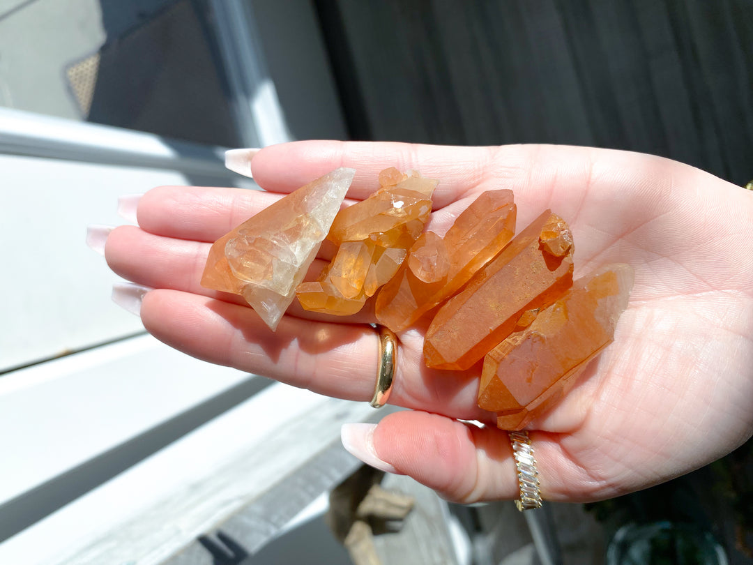 Choose Your Small Natural Tangerine Quartz Mini Cluster