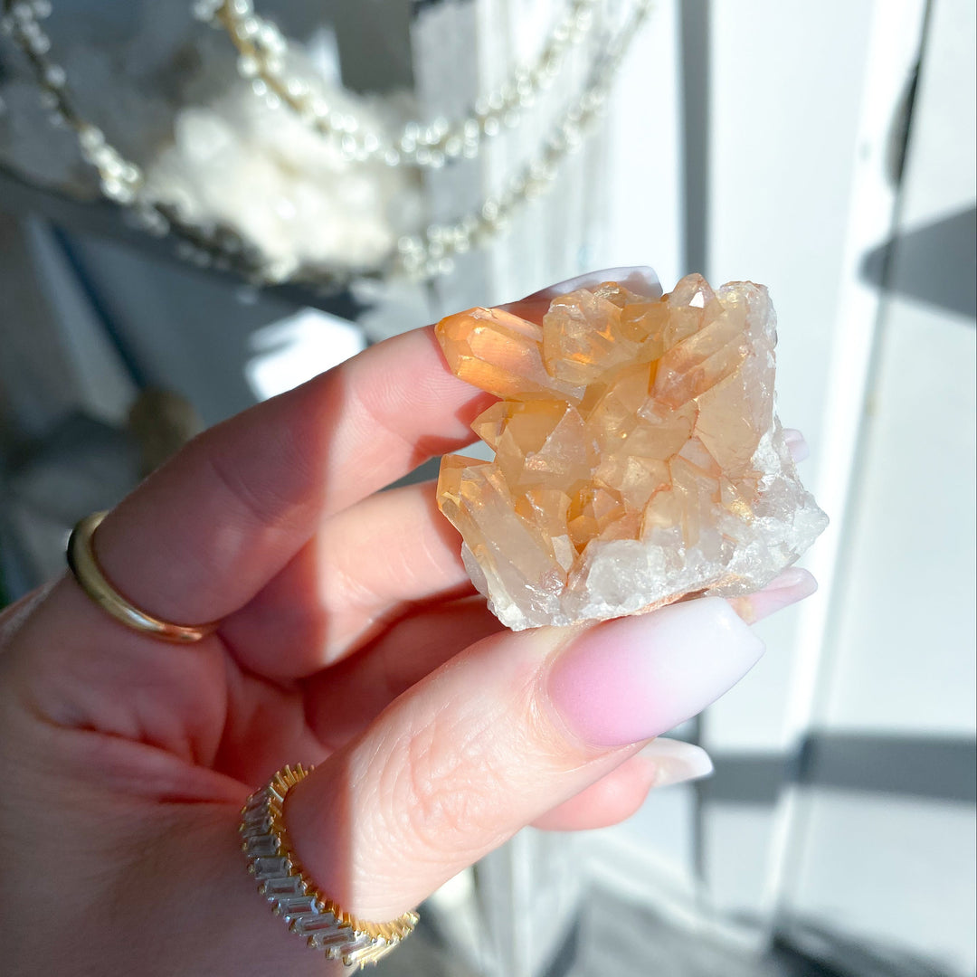 Standing Natural Tangerine Quartz Mini Cluster #7