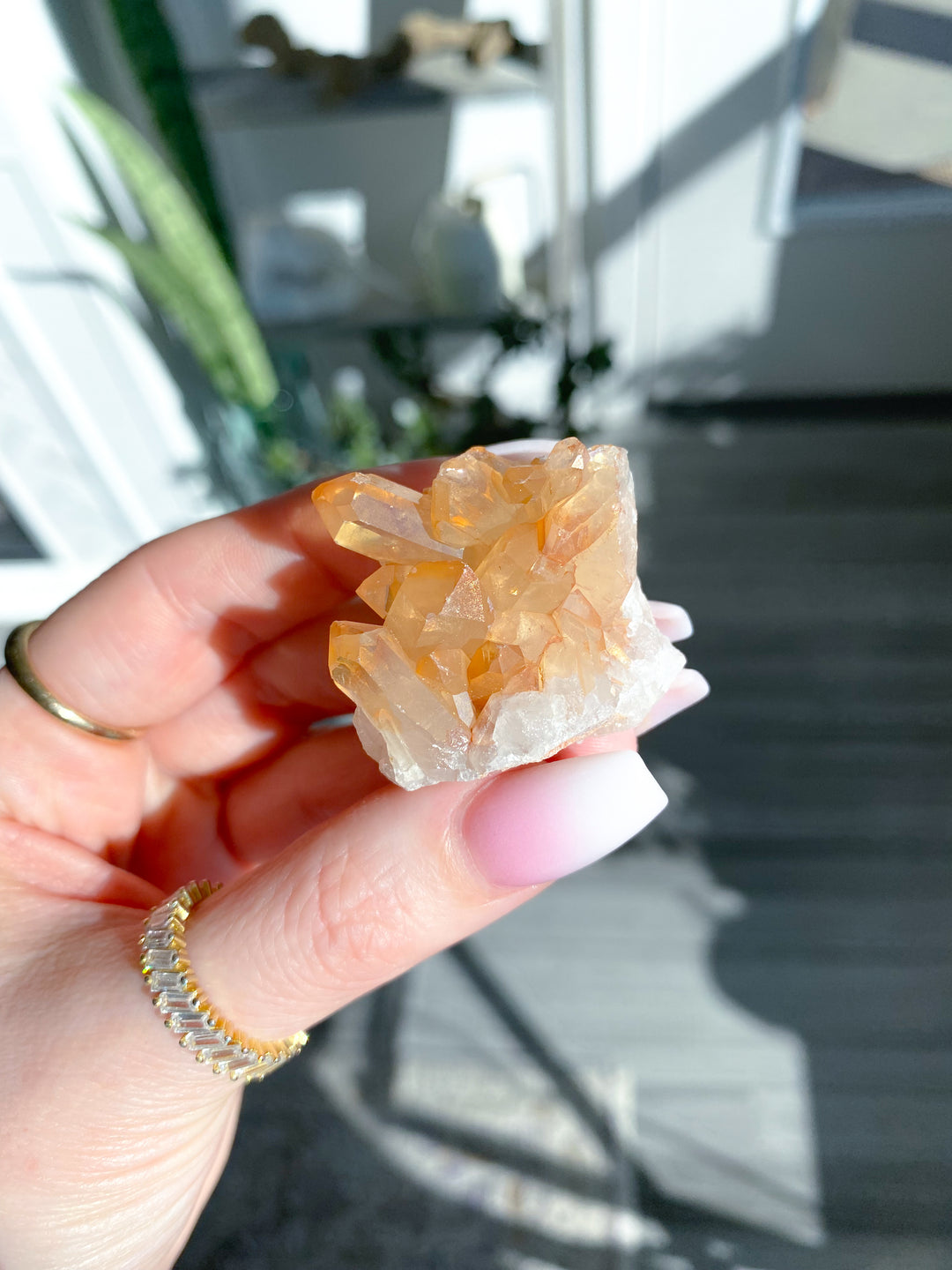 Standing Natural Tangerine Quartz Mini Cluster #7