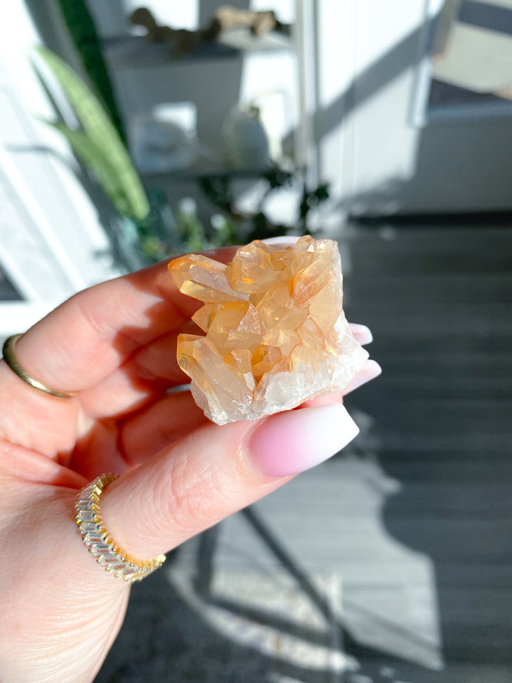Standing Natural Tangerine Quartz Mini Cluster #7
