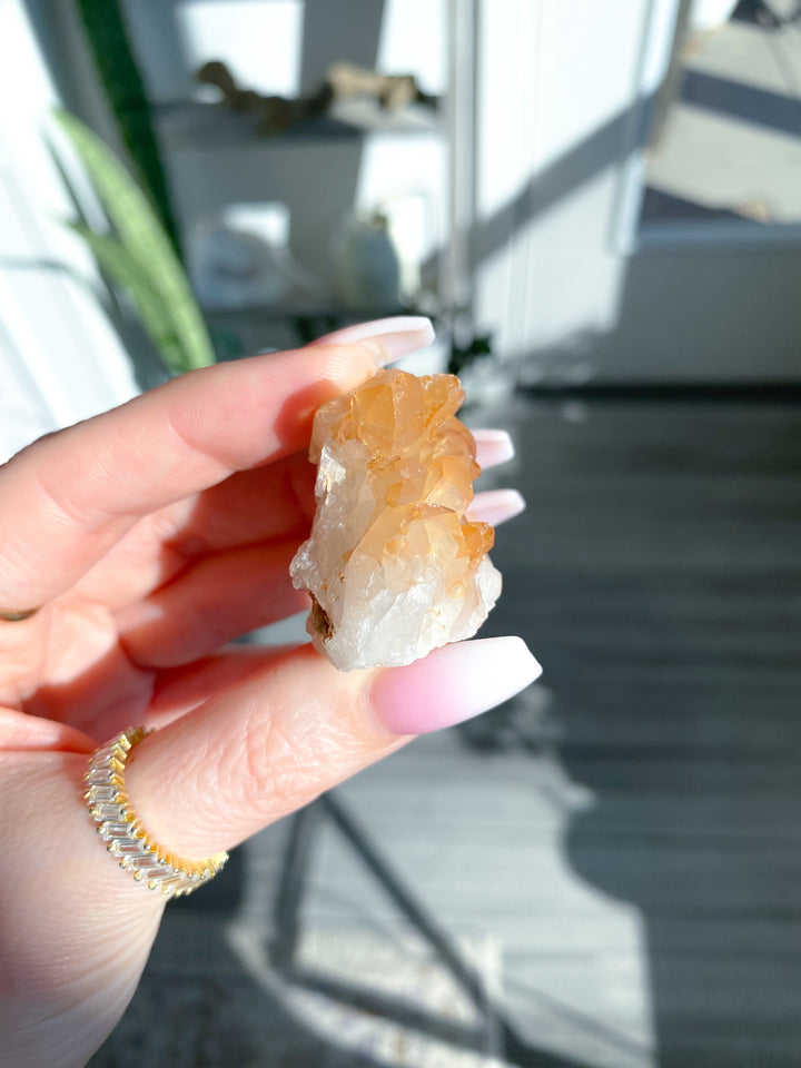 Standing Natural Tangerine Quartz Mini Cluster #7