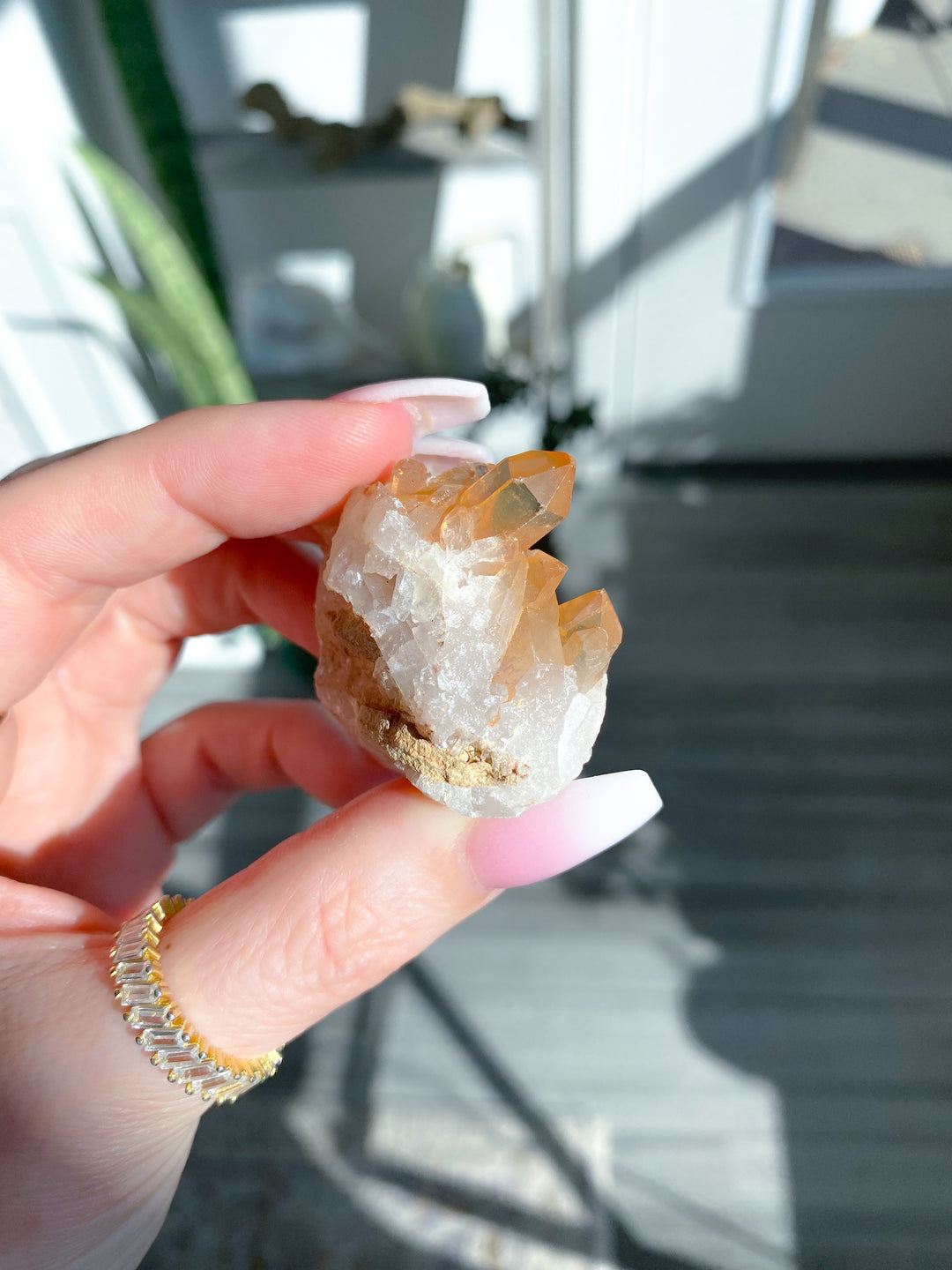 Standing Natural Tangerine Quartz Mini Cluster #7