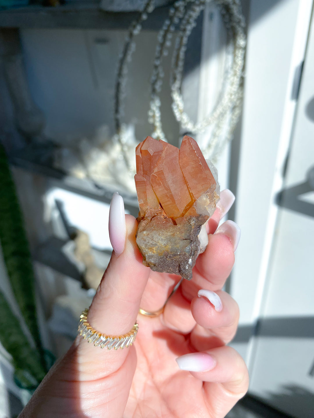 Natural Tangerine Quartz Mini Cluster on Matrix #3