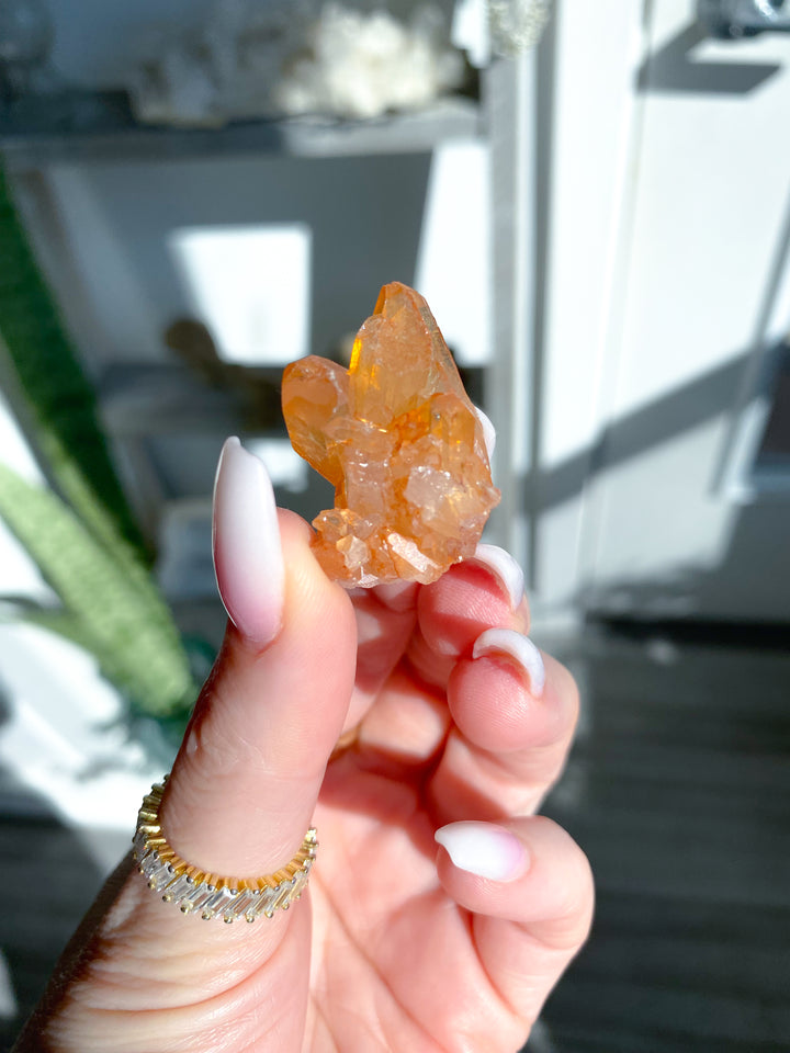 Natural Tangerine Quartz Mini Cluster #9