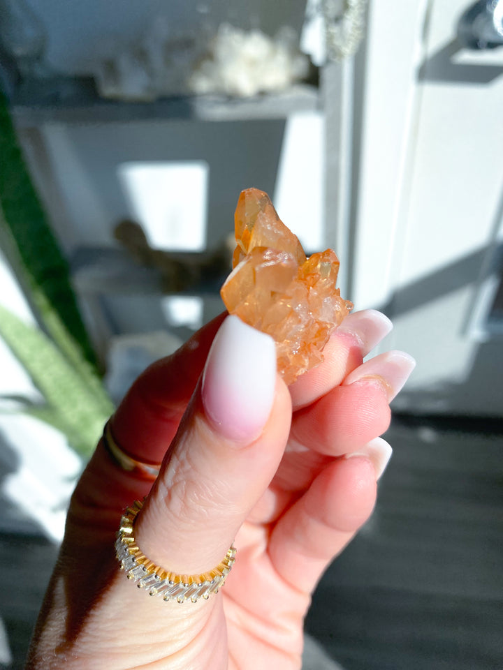 Natural Tangerine Quartz Mini Cluster #9