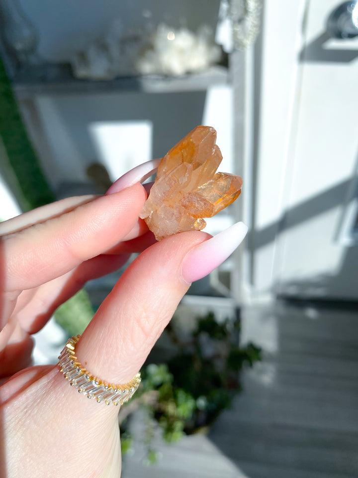 Natural Tangerine Quartz Mini Cluster #9