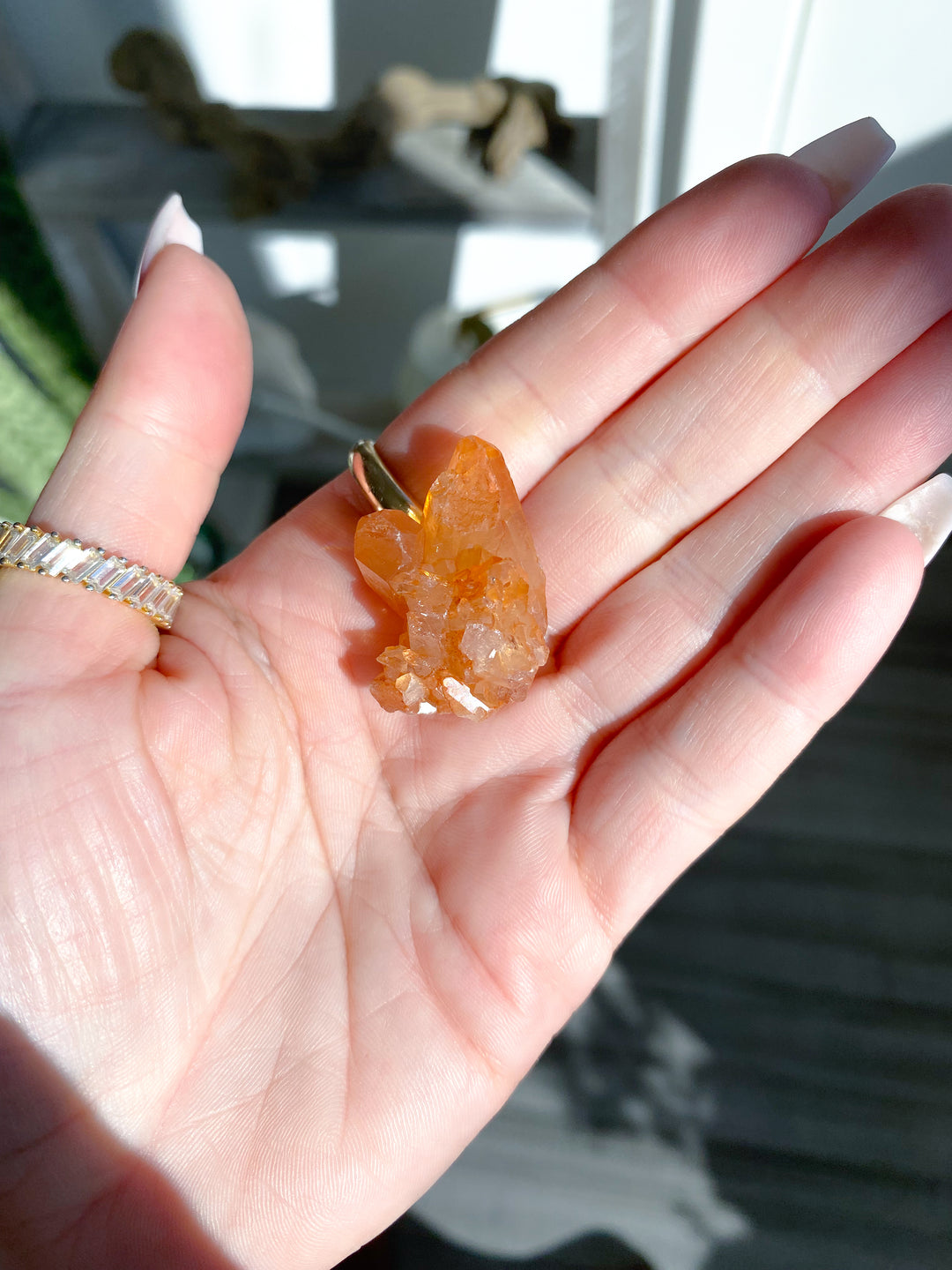 Natural Tangerine Quartz Mini Cluster #9