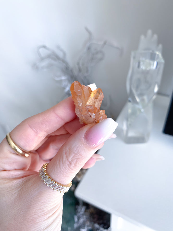 Natural Tangerine Quartz Mini Cluster #9