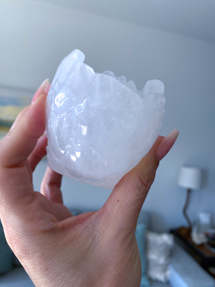 White Quartz Skull Bowl