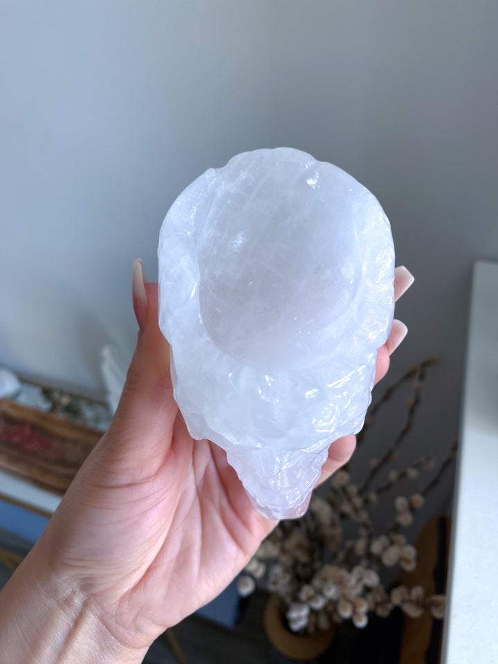 White Quartz Skull Bowl