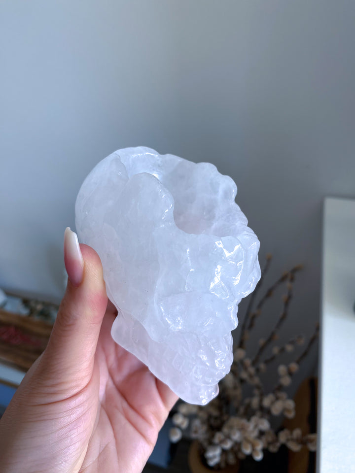 White Quartz Skull Bowl