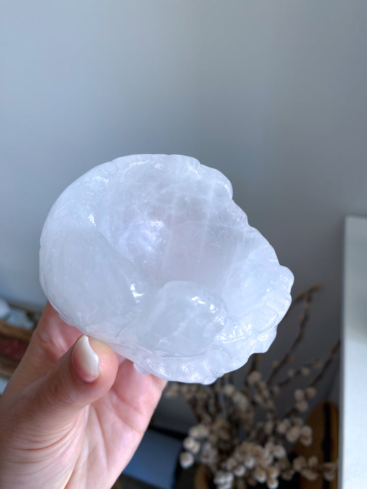 White Quartz Skull Bowl