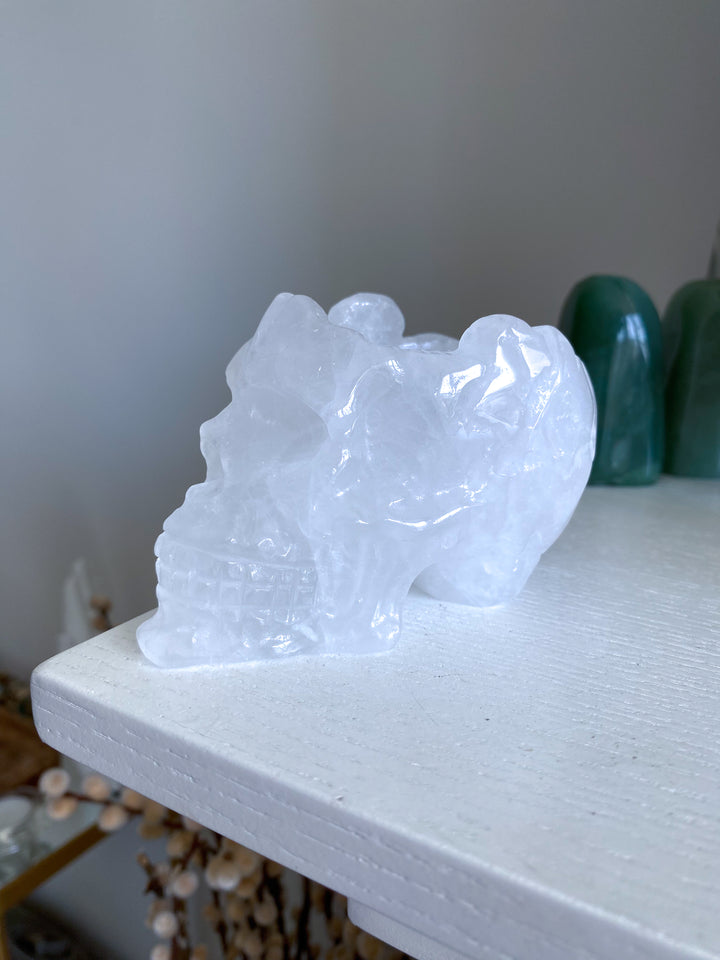 White Quartz Skull Bowl