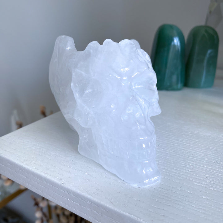 White Quartz Skull Bowl