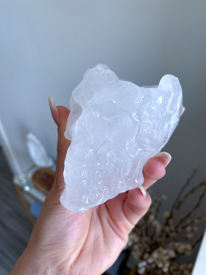 White Quartz Skull Bowl