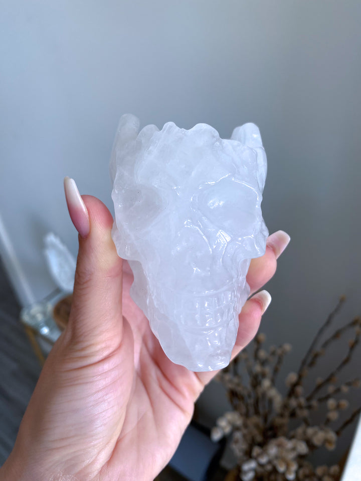 White Quartz Skull Bowl