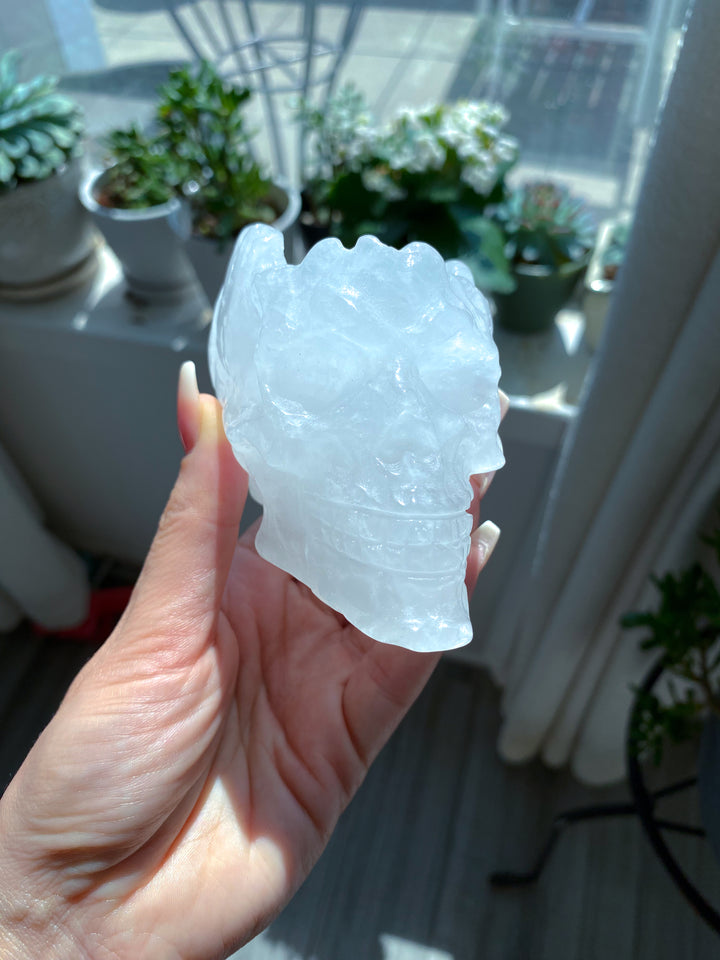 White Quartz Skull Bowl