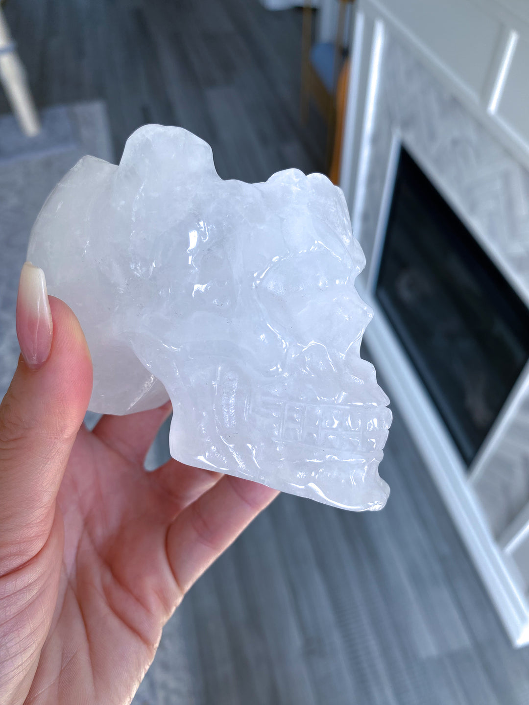 White Quartz Skull Bowl