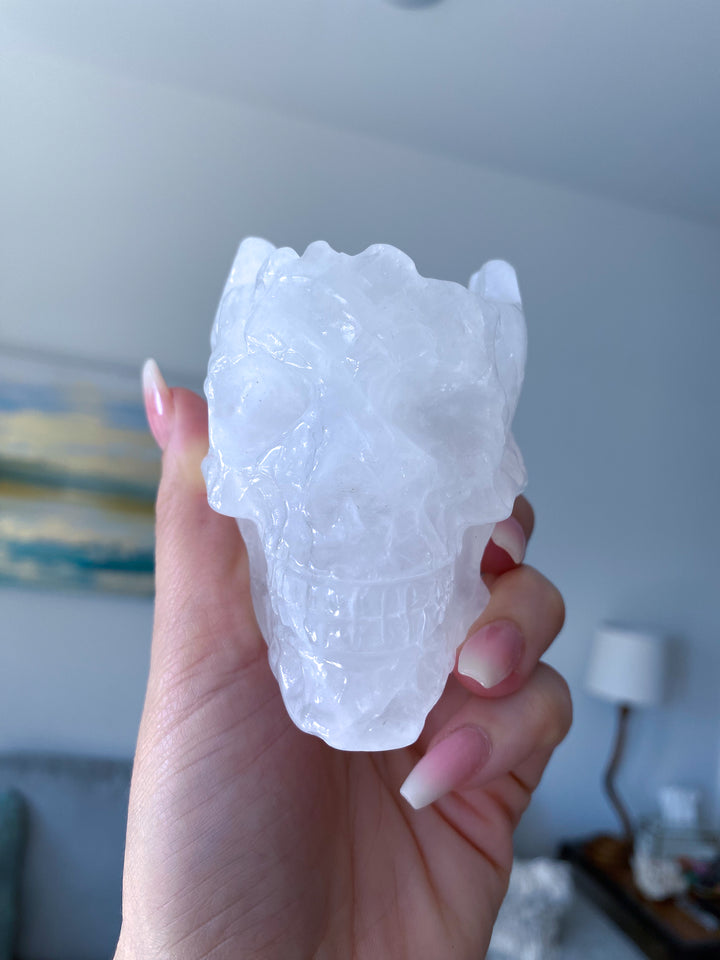 White Quartz Skull Bowl