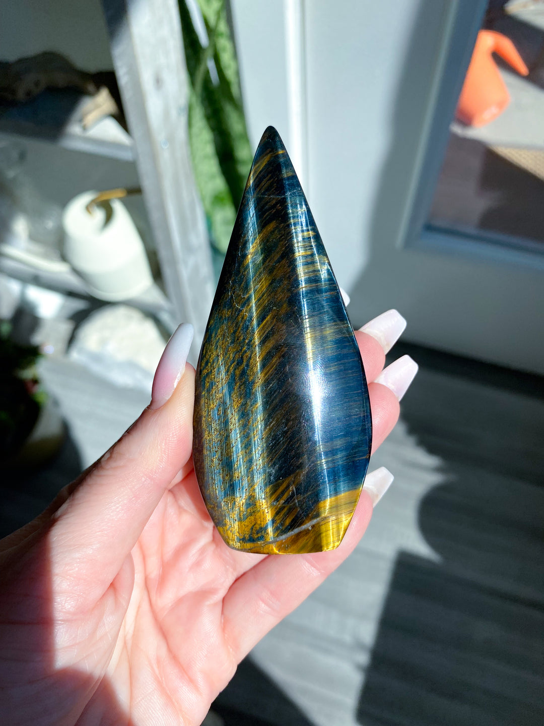 Blue Tiger Eye Flame - Get Exact Piece