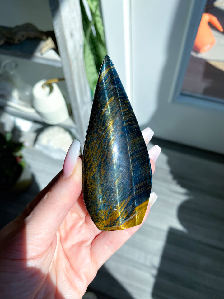 Blue Tiger Eye Flame - Get Exact Piece
