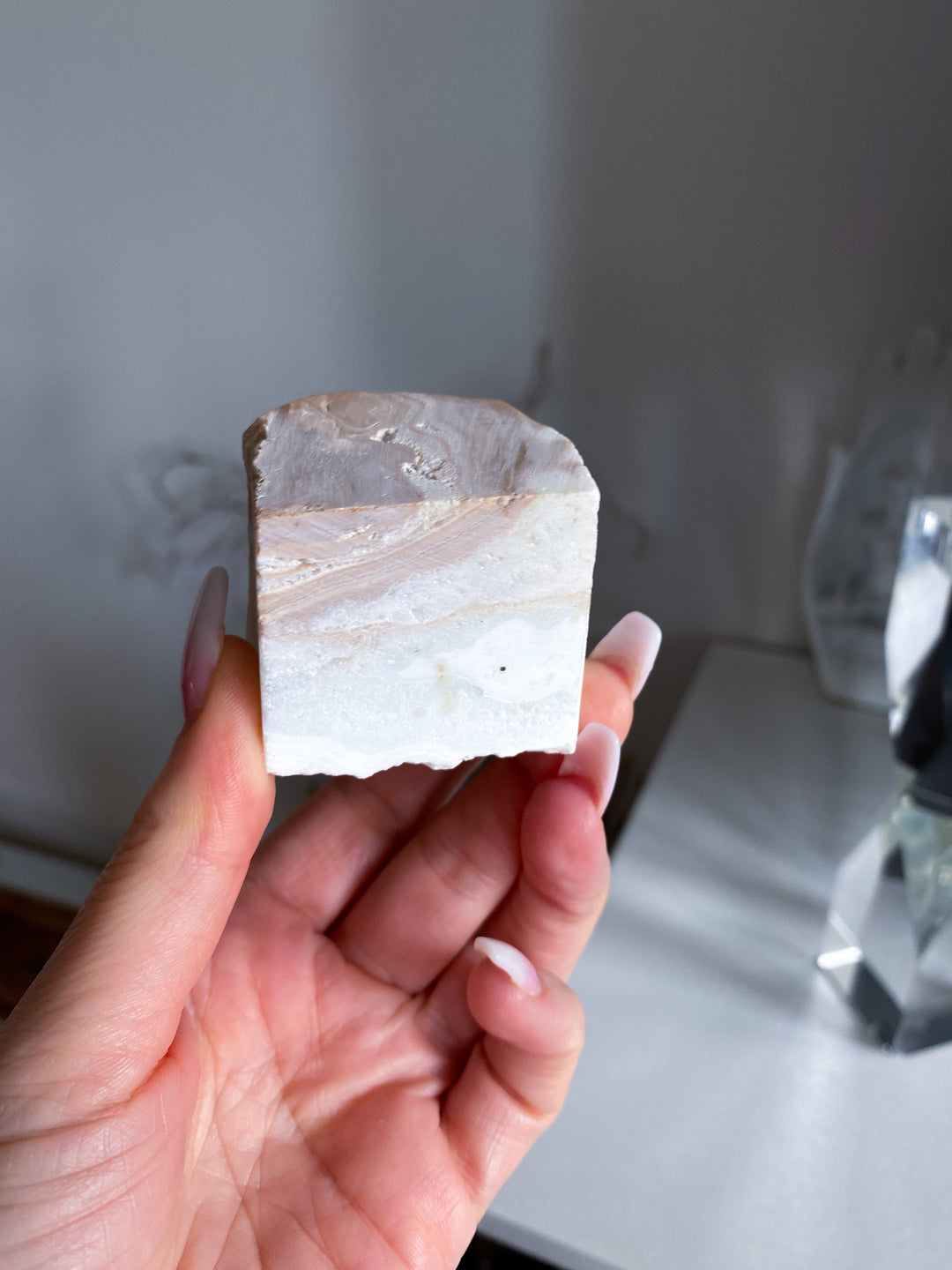 Sandy Caribbean Calcite Top Polish Chipped Tip #3