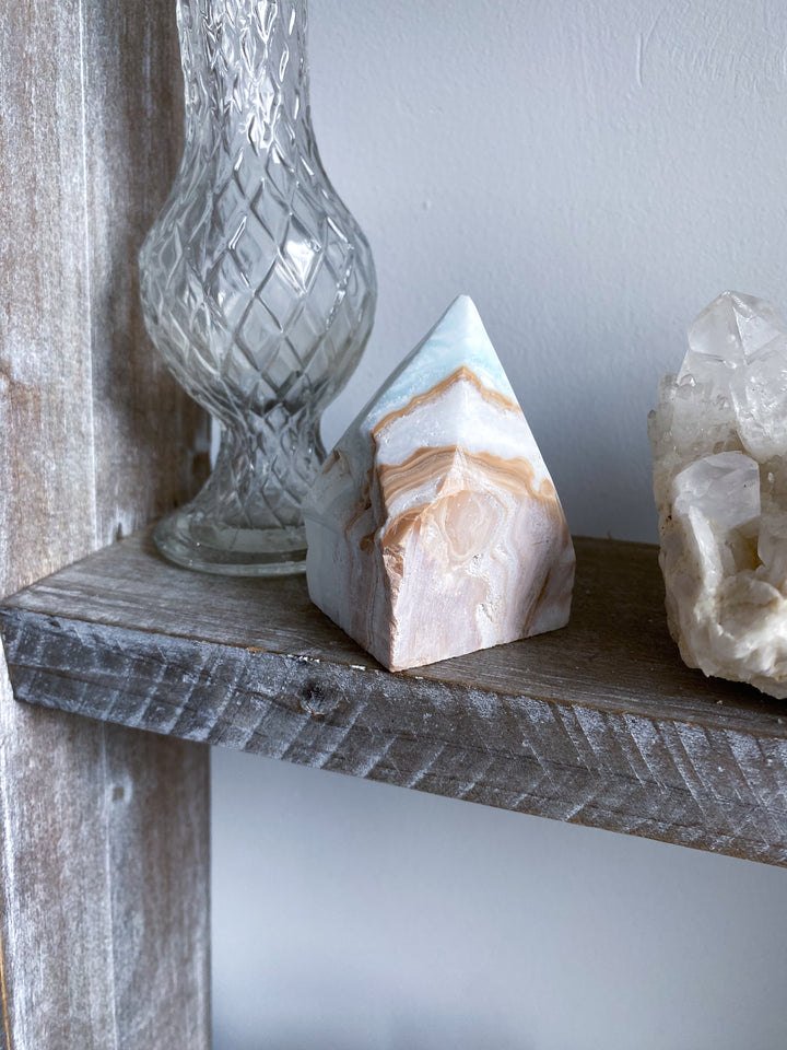 Sandy Caribbean Calcite Top Polish Chipped Tip #3