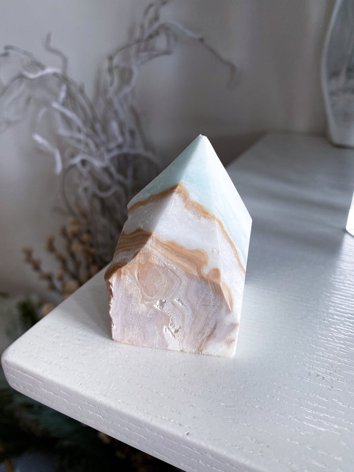 Sandy Caribbean Calcite Top Polish Chipped Tip #3
