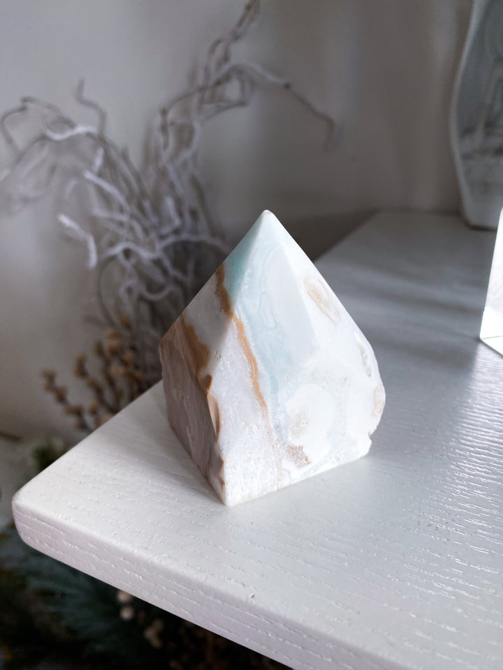 Sandy Caribbean Calcite Top Polish Chipped Tip #3