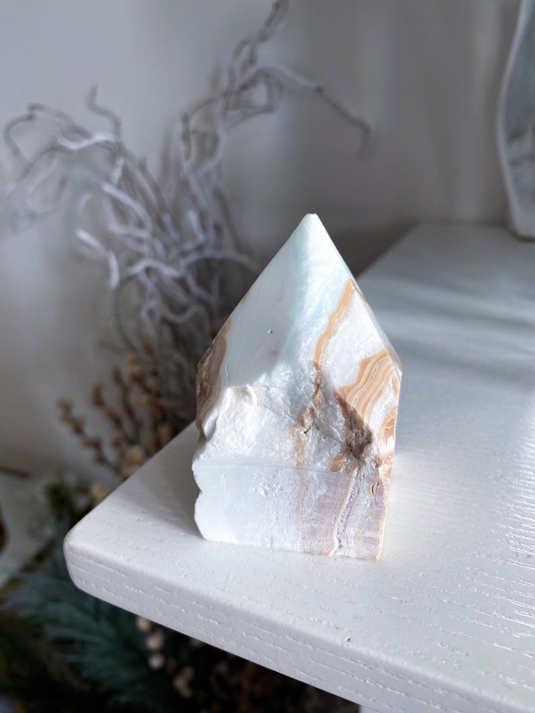 Sandy Caribbean Calcite Top Polish Chipped Tip #3