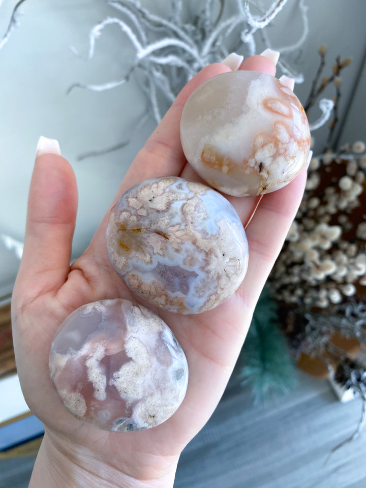 Gorgeous Flower Agate Palm Stone - Your Choice