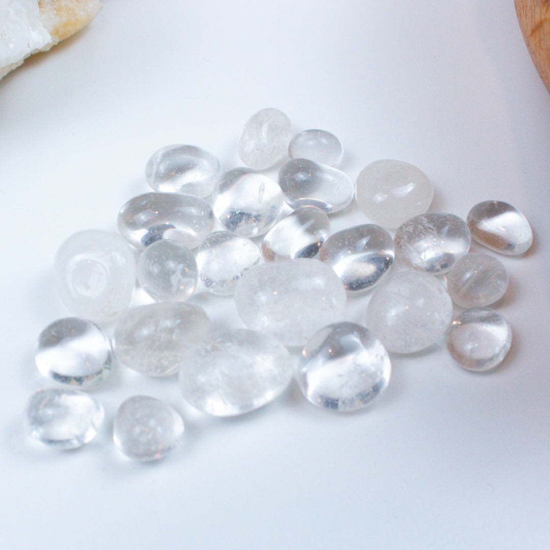 Clear Quartz Mini Tumble Stones - Crystal Grid