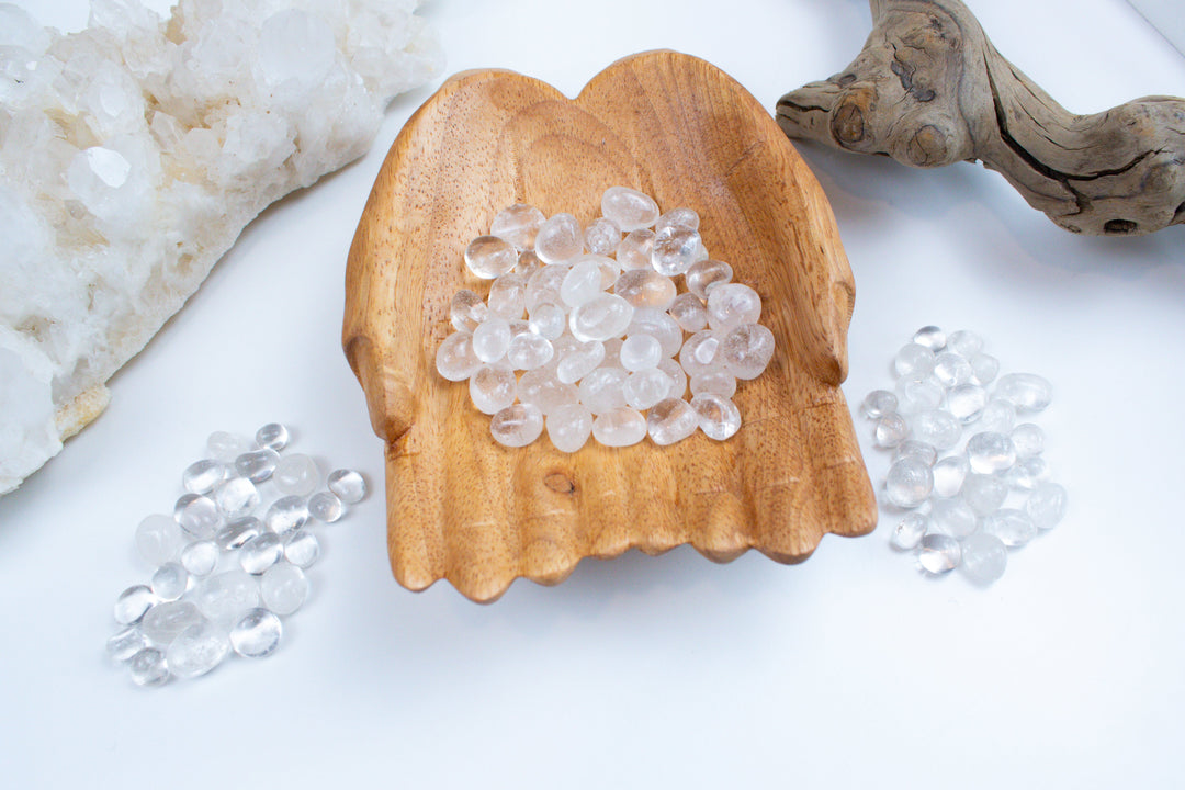 Clear Quartz Mini Tumble Stones - Crystal Grid