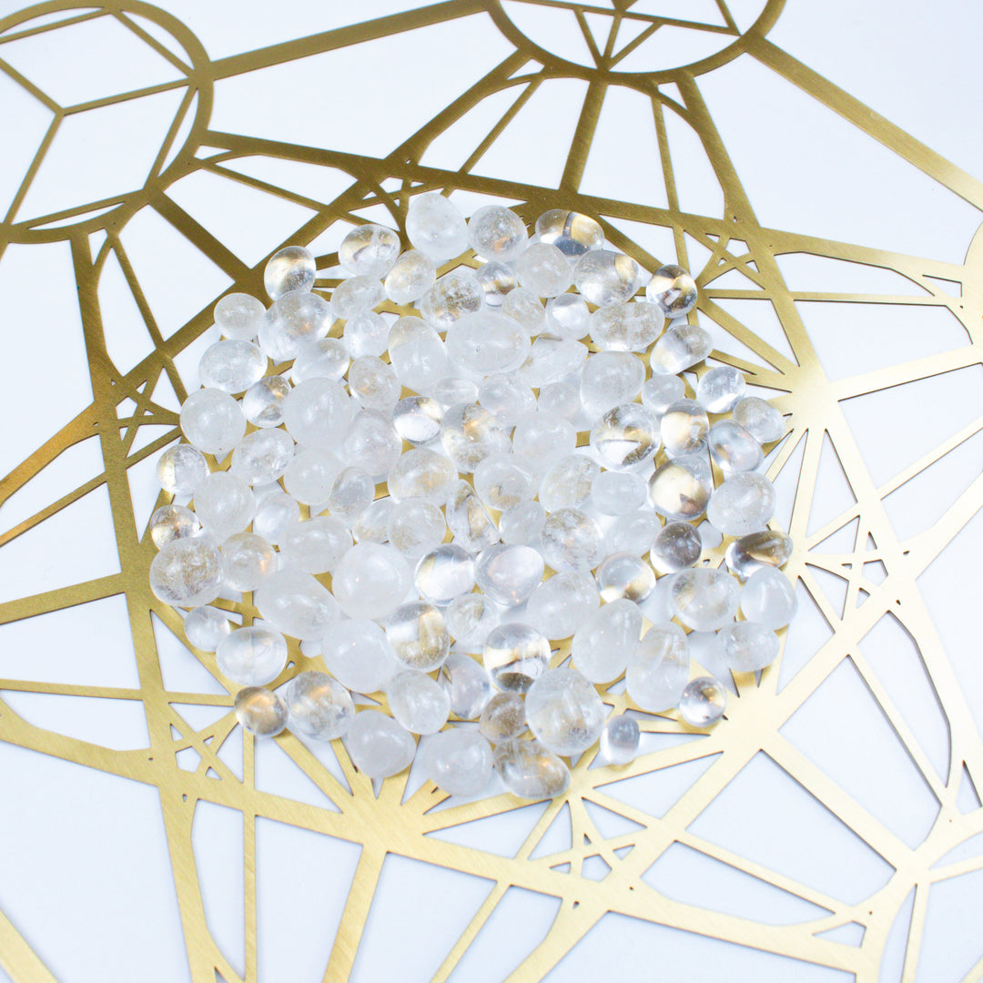 Clear Quartz Mini Tumble Stones - Crystal Grid
