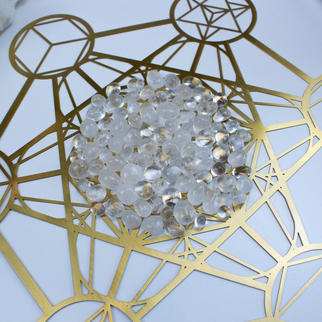 Clear Quartz Mini Tumble Stones - Crystal Grid