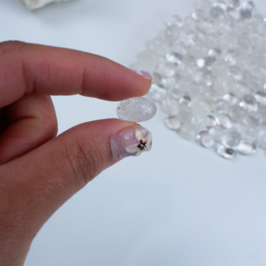Clear Quartz Mini Tumble Stones - Crystal Grid