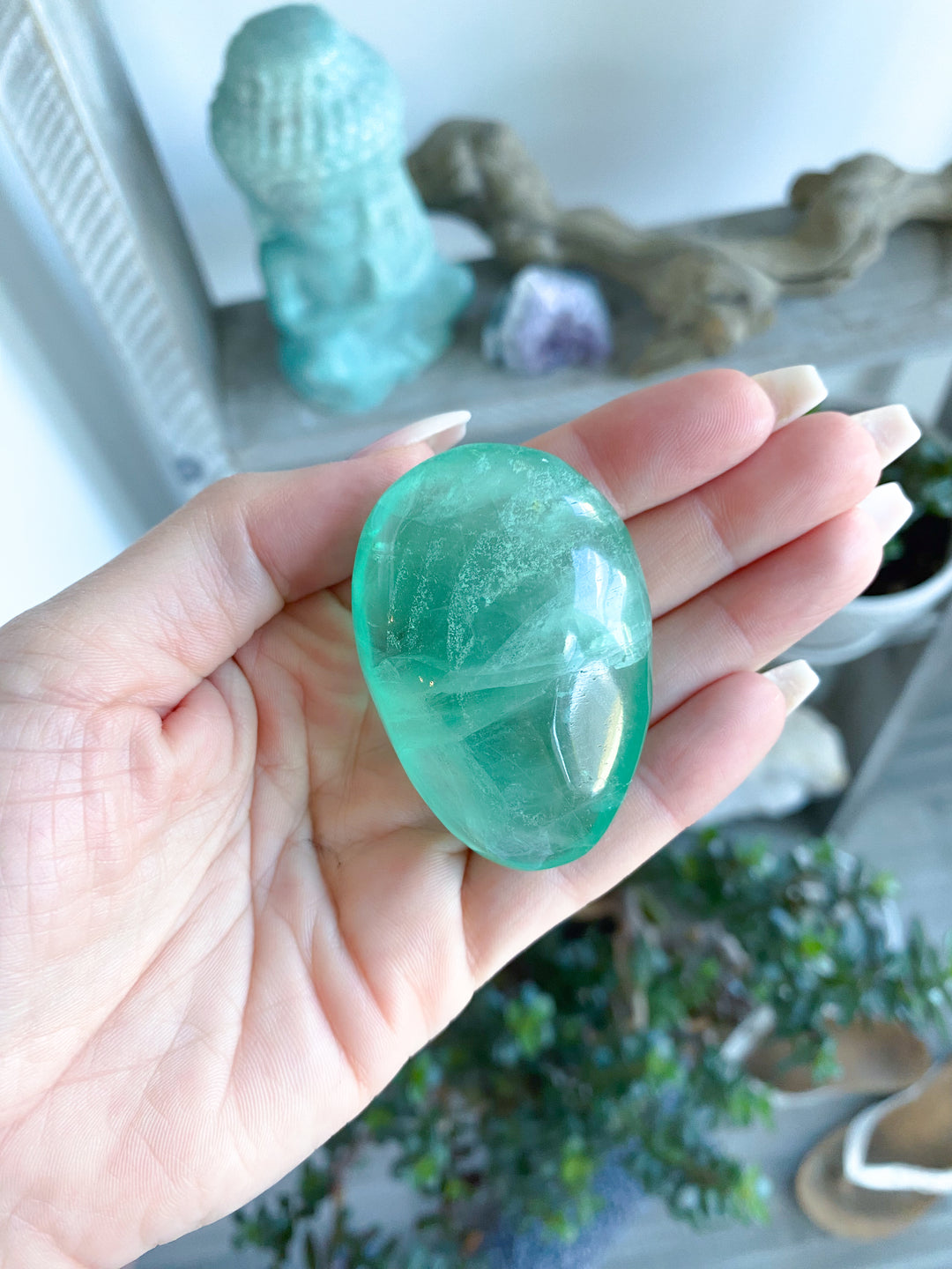 Small Green Fluorite Palm #1