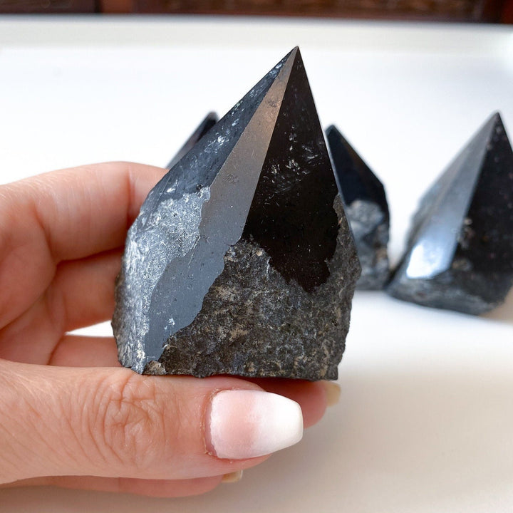 POTENT Black Tourmaline Point or Palm Stone or Heart