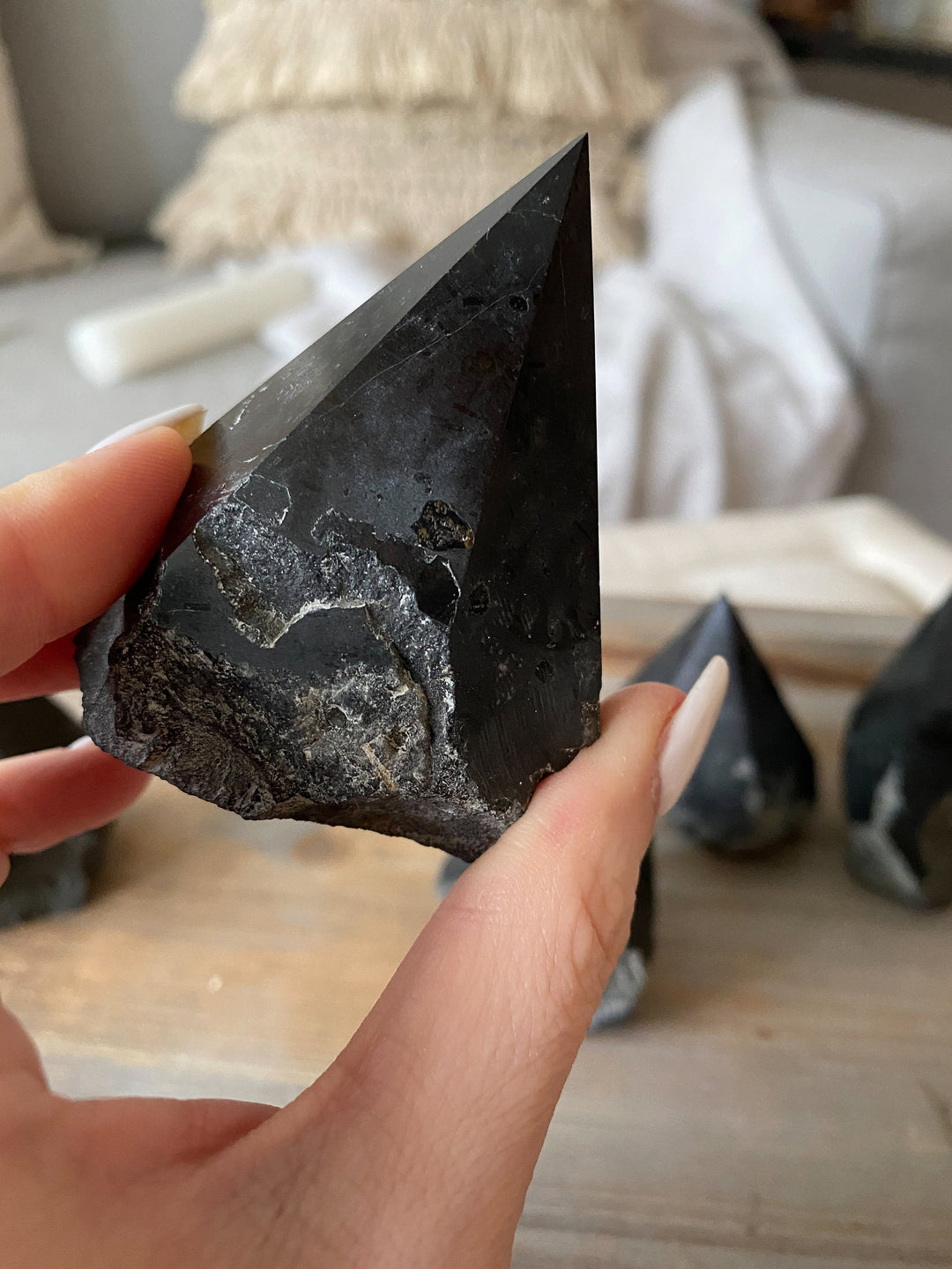 POTENT Black Tourmaline Point or Palm Stone or Heart