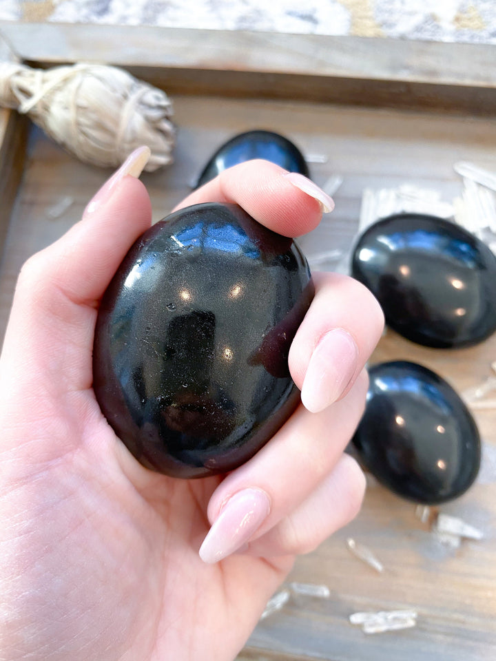 POTENT Black Tourmaline Point or Palm Stone or Heart