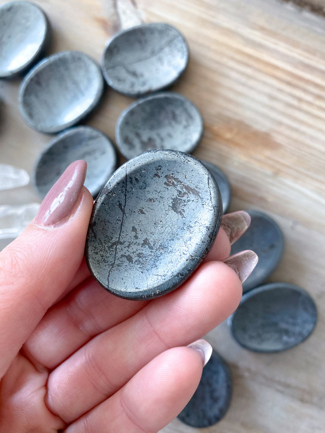 Hematite Worry Stone - Grounding - Energy Cleansing