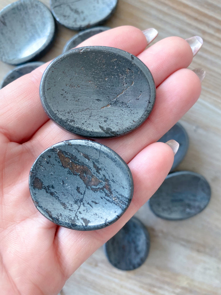 Hematite Worry Stone - Grounding - Energy Cleansing