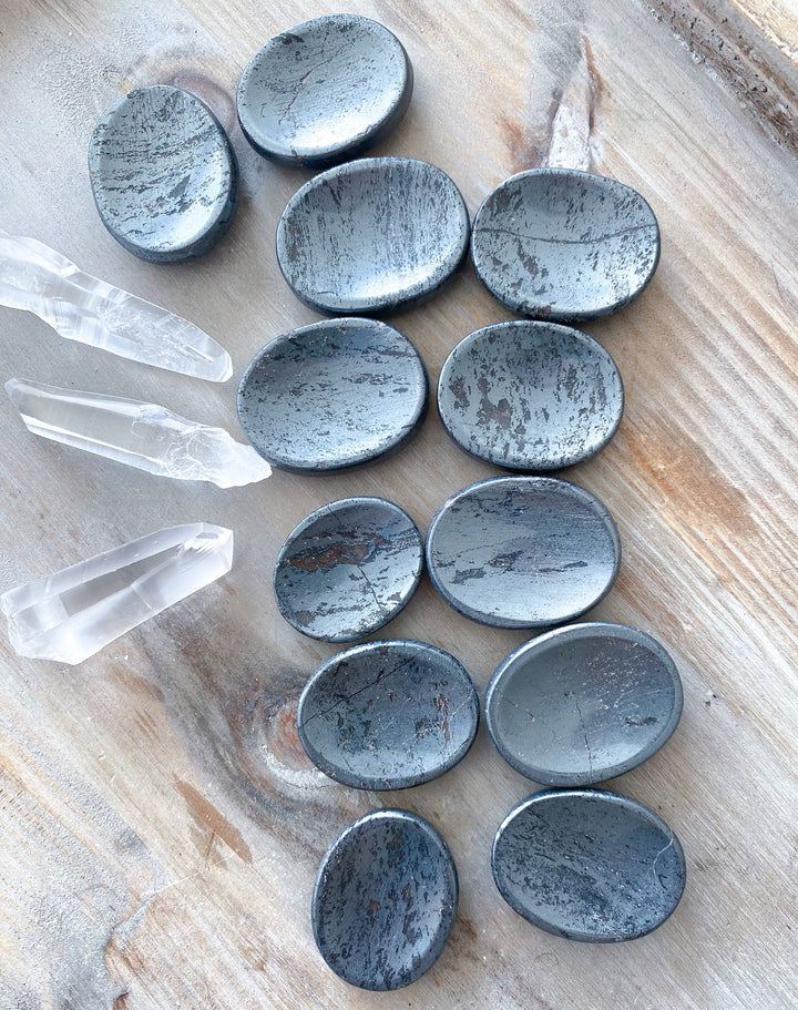 Hematite Worry Stone - Grounding - Energy Cleansing