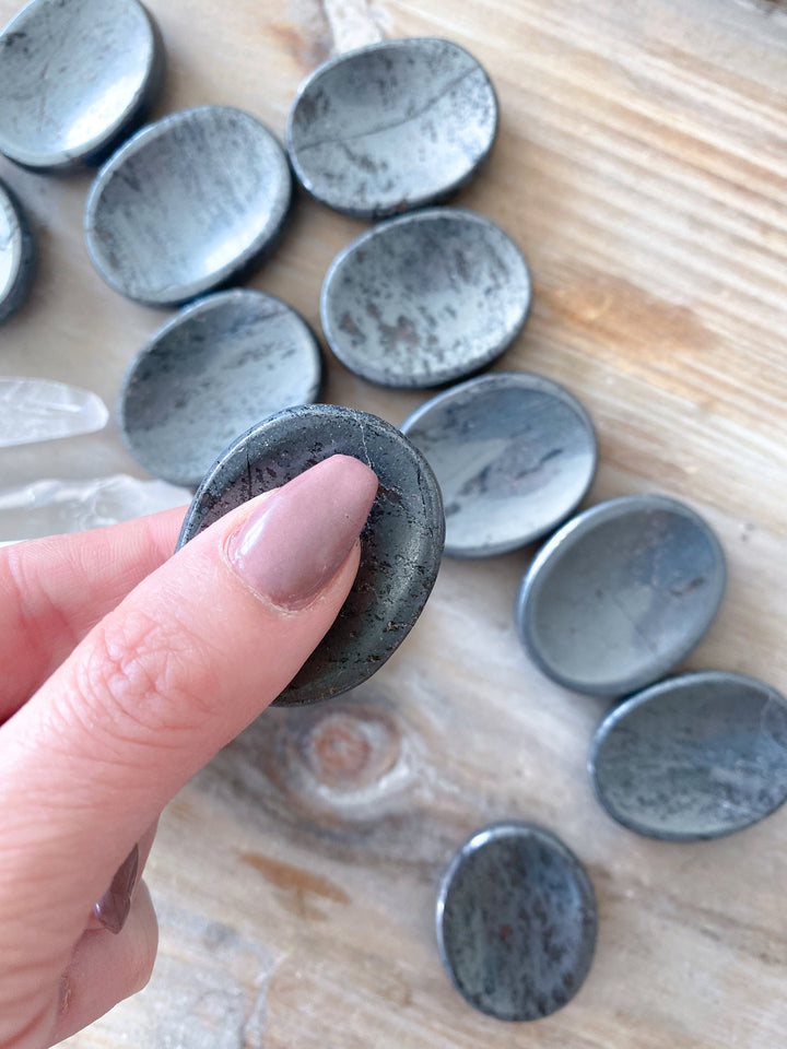 Hematite Worry Stone - Grounding - Energy Cleansing